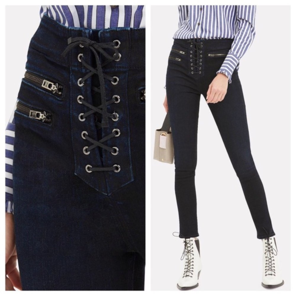 Indigo Lita Moto Skinny Jeans Leggings NWT